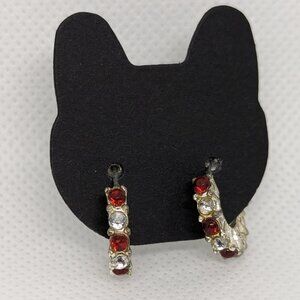 Small rub and diamond hoops
